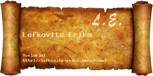 Lefkovits Erika névjegykártya